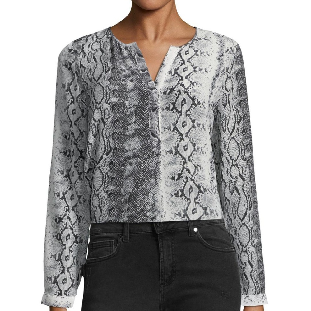 Joie Gray Snake Print Blouse